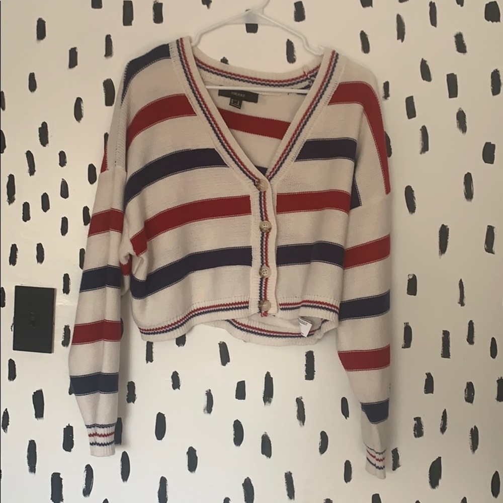 Cropped button up sweater